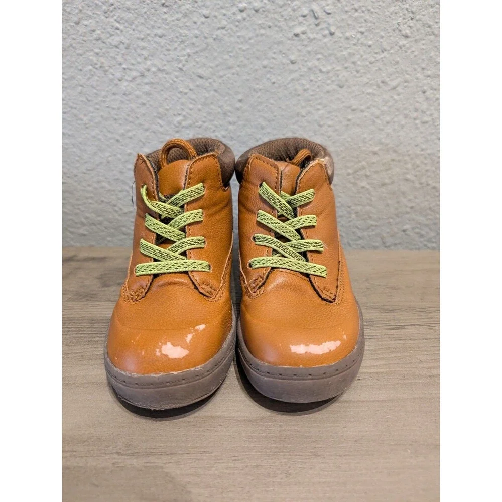 OshKosh B'gosh Kids Tan Brown Boots Hook Loop Size 7M